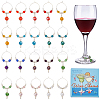 30Pcs 10 Colors Glass Bead Wine Glass Charms AJEW-SC00048-1