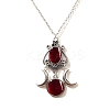 Gothic Triple Moon Goddess Glass Pendant Necklace PW-WGDB247-02-1