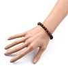 Unisex Natural Wood Beaded Stretch Bracelets BJEW-JB05463-04-4