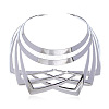 Iron Geometric Multi-Layer Cuff Statement Necklaces for Women WG85588-02-3
