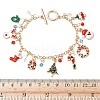 Christmas Alloy Enamel Charm Bracelets BJEW-H634-01B-KCG-3
