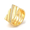 Brass Micro Pave Clear Cubic Zirconia Finger Rings RJEW-U008-30G-1