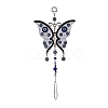 Alloy Butterfly Turkish Blue Evil Eye Pendant Decoration LS-HJEW-M002-11AS-1