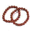 Natural Red Jasper Round Beaded Stretch Bracelets GG-CBA12F1-02A-02-4