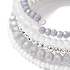 Non-magnetic Synthetic Hematite Bead & Glass Bangle Making BJEW-JB10989-4