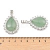 Natural Green Aventurine & Rhinestone Pendants G-K338-31P-05-3