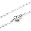 Non-Tarnish 304 Stainless Steel Paperclip Chain Necklace with Lobster Claw Clasps for Men Women NJEW-H205-03P-03-1