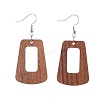 Wood Dangle Earrings X-EJEW-JE04009-03-1