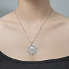 201 Stainless Steel Hollow Sun Pendant Necklace NJEW-OY001-72-2