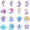 16Pcs 16 Styles Ion Plating(IP) 304 Stainless Steel Etched Metal Embellishments Pendants STAS-CJ0002-56-1