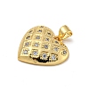 Brass Micro Pave Cubic Zirconia Pendants KK-N254-135D-G-2