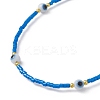 Evil Eye Lampwork & Glass Seed Beaded Bracelet with Real 18K Gold Plated 304 Stainless Steel Clasps BJEW-JB09998-4