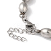 Non-Tarnish 304 Stainless Steel Rice Beaded Bracelets for Women BJEW-B092-06P-3