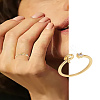 1Pc Letter Brass Rhinestone Open Cuff Rings for Women AJEW-LP0004-47P-G-1