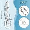 2Pcs 304 Stainless Steel Oval Link Bag Extender Chains AJEW-UN0001-74-3