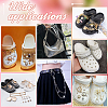 2 Sets Alloy Crystal Rhinestone Heart with Butterfly/Heartbeat/Infinity Link Shoe Decoration Chain FIND-PH0009-95-6