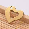 Ion Plating(IP) 304 Stainless Steel Open Heart Charms STAS-G130-30G-1