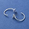 999 Sterling Silver Pull Through Earrings EJEW-P296-26B-S-2