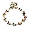 304 Stainless Steel Glitter Cherry Link Bracelets for Women BJEW-C076-02B-01-1