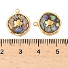 304 Stainless Steel Pave Natural Paua Shell Pendants STAS-F319-02C-G01-3