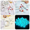 20Pcs Luminous Cube Letter Silicone Beads 12x12x12mm Square Dice Alphabet Beads with 2mm Hole Spacer Loose Letter Beads for Bracelet Necklace Jewelry Making JX437O-3