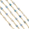 Natural Indian Agate Beaded Round Link Chains AJEW-JB01533-04-2
