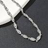 Brass Micro Pave Clear Cubic Zirconia Eye Link Chain Bracelets for Women BJEW-G764-09P-2