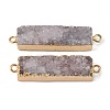 Electroplated Natural Druzy Agate Links/Connectors G-G656-02F-1