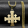 304 Stainless Steel Jerusalem Cross Pendant Box Chain Necklaces LS-NJEW-NH0003-01G-1
