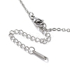 201 Stainless Steel Hollow Heart Pendant Necklace with Cable Chains NJEW-Q317-05P-4
