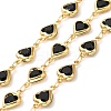 Heart Handmade Brass Glass Link Chains CHC-M024-04G-01-1