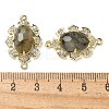 Natural Labradorite Faceted Oval Connector Charms G-G181-06G-07-3