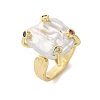 Brass with Natural Baroque Pearl Finger Rings RJEW-Q023-01G-4