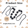 1Pc Imitation Leather Flower Brass Ring Link Chain Waist Belly Chains Belts for Women AJEW-CL0001-49B-2