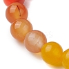8mm Round Natural Carnelian & Agate & Malaysia Jade Beaded Stretch Bracelets BJEW-TA00514-01-3