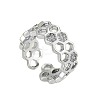 Fashionable Brass Micro Pave Cubic Zirconia Adjustable Cuff Rings FS-WG530FC-01-2