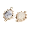 Natural White African Opal Faceted Connector Charms G-K347-07G-04-2