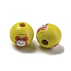 Printed Wood European Beads WOOD-L020-D09-2