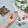 Alloy Cabochon Settings Keychain with Iron Findings and Glass Cabochons KEYC-DC00001-3