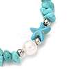 Synthetic Turquoise Chip Beaded Bracelets for Women BJEW-JB12416-04-3