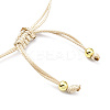 Adjustable Natural Pearl & Polymer Clay Disc Braided Beaded Bracelet for Women BJEW-O187-06-3