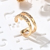 Brass Clear Cubic Zirconia Cuff Earrings EJEW-Q025-03A-G-1