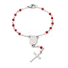 Glass Beads Rosary Bracelets BJEW-A032-04P-02-2