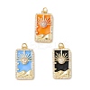Rack Plating Brass Micro Pave Clear Cubic Zirconia Pendants KK-D073-24G-1