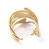 Ion Plating(IP) 304 Stainless Steel Twist Wave Open Cuff Ring for Women RJEW-K245-30G-2
