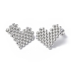304 Stainless Steel Heart Stud Earrings for Women STAS-B034-17P-1