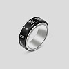 Rotatable 304 Stainless Steel Finger Rings FS-WGF1F3F-15-1