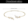 1Pc Elegant Brass Cubic Zirconia Leaf Cuff Bangles for Women BJEW-LP0003-33G-03-2