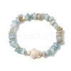 Natural Flower Amazonite Chip Beaded Stretch Bracelets BJEW-JB10689-03-1