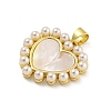 Rack Plating Brass Pave Natural Shell Pendants KK-G513-30G-2